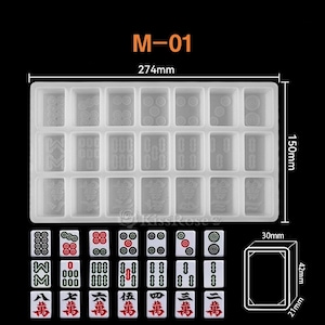 3 size mahjong silicone mold-Mahjong tiles resin molds-Epoxy resin mahjong set mold-Mahjong keychain pendant mold-Resin art craft mold M-01