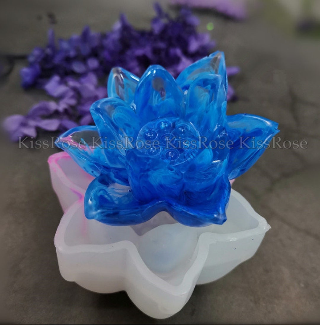 3D Lotus Flower Molds DIY Candle Form Silicone Mold Handmade Candle Making  1pc S