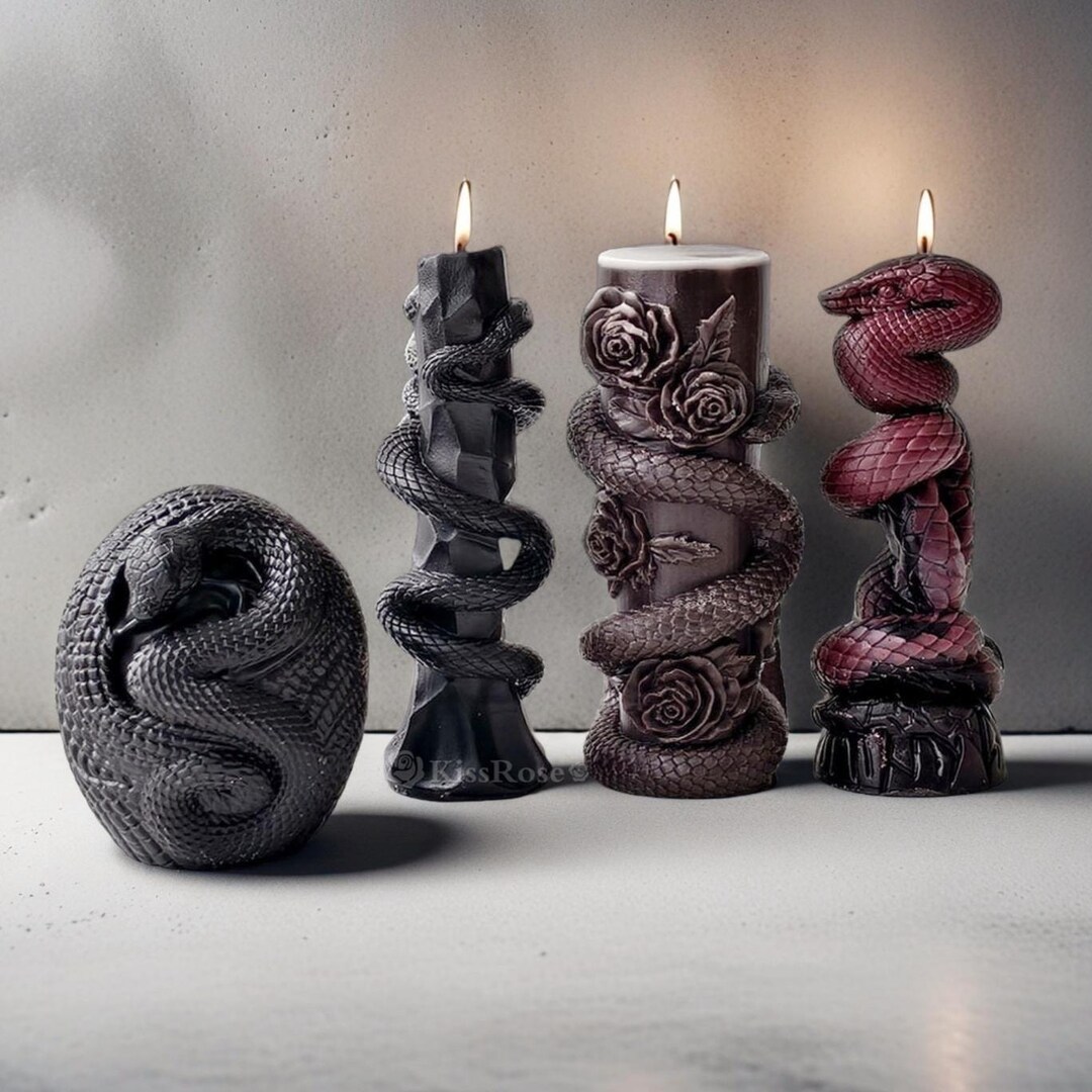 Snake Pillar Candle Silicone Mold-halloween Candle Mold-coiled Snake ...