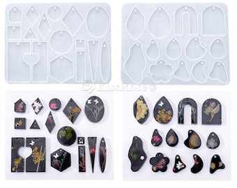 Irregular Silicone Pendant Mold-Geometric Earring Resin Mold-Oval Rhombus Circular Rectangle Triangle Earring Mold-Silicon Keychain Mold