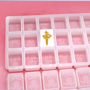 3 size mahjong silicone mold-Mahjong tiles resin molds-Epoxy resin mahjong set mold-Mahjong keychain pendant mold-Resin art craft mold image 9