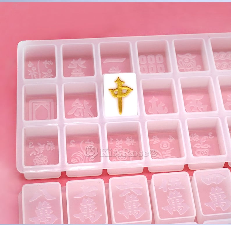3 size mahjong silicone mold-Mahjong tiles resin molds-Epoxy resin mahjong set mold-Mahjong keychain pendant mold-Resin art craft mold image 9