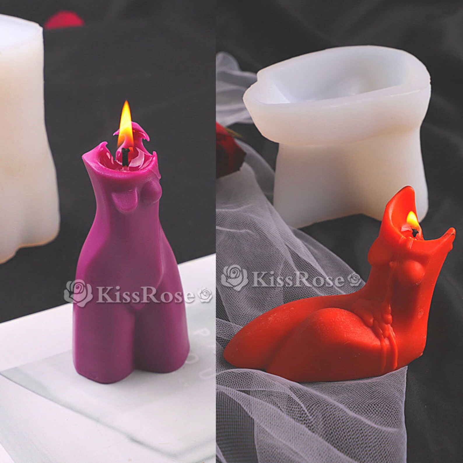 Abstract Woman Body Candle MoldMinimalist Silicone Candle Etsy