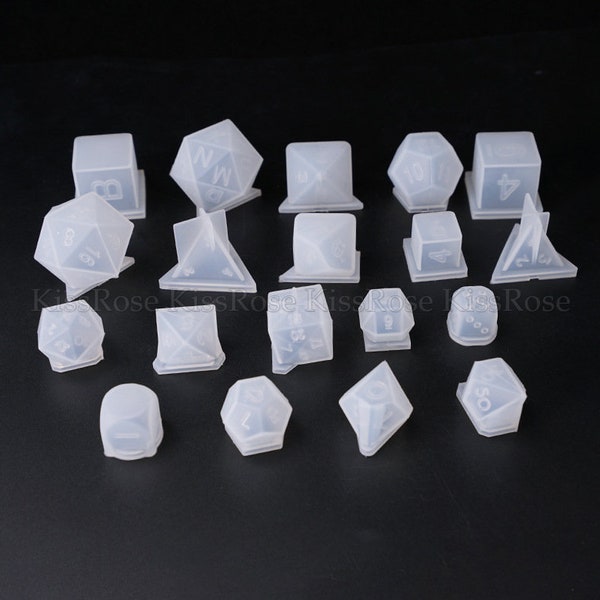 DND Silicone Dice Mold Polyhedral Dice Resin Molds Sharp Edge D20 D6 D4 Mold For Resin DND Set Mold