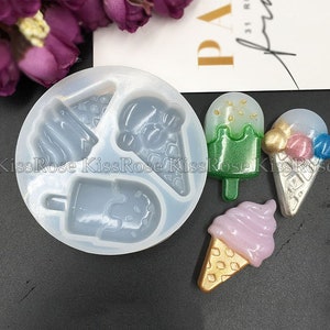 Epoxy resin ice cream pendant mold silicone molds resin molds necklace pendant mold plaster mold for pendant making ice cream bead mold