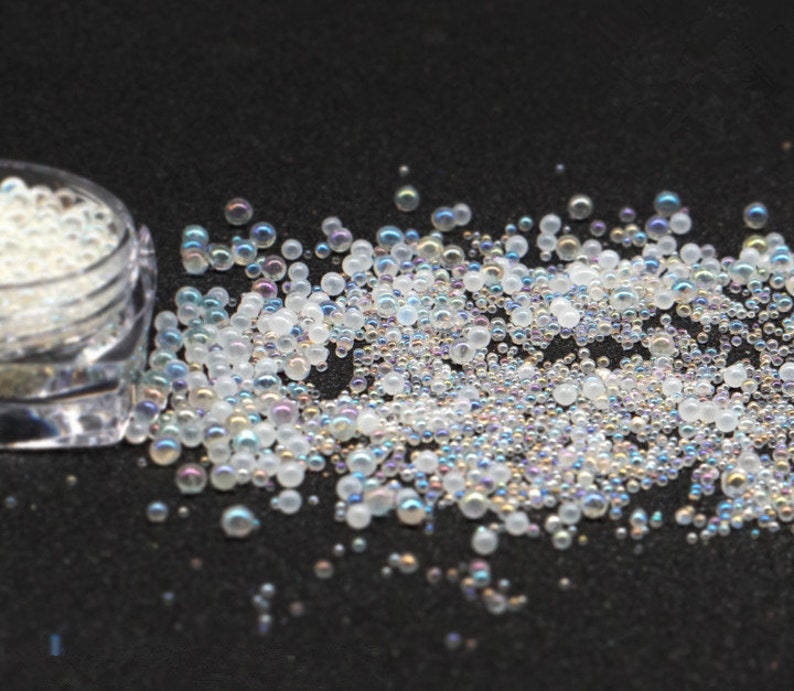 Mini Bubble ball beads mixed tiny beads for epoxy resin molds nail art glass globe filler 7 colors choose 