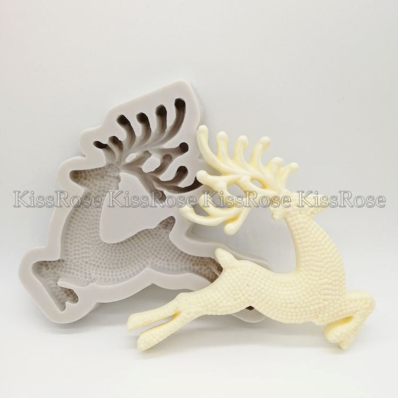 Kawaii elk mold Silicone Mold moose Resin Mold Fondant mold Chocolate mold Candy mold Christmas decoration mold Plaster mold Craft Mold