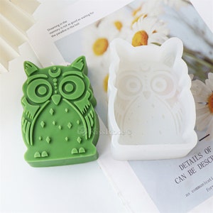 Silicone Owl Mold-Owl Candle Mold-Scented Candle Mold-Silicone Casting Plaster Mold-Owl Resin Mold-Owl Soap Mold-Fondant Chocolate Mold