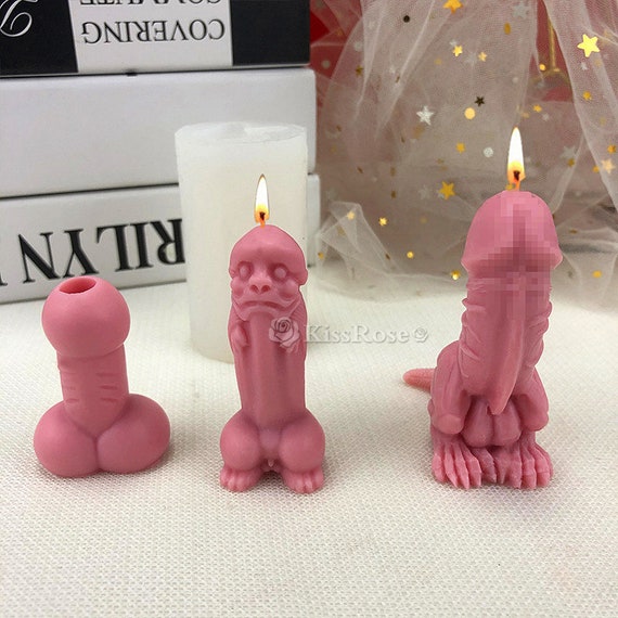 3D Penis Wax Soap Candle Making Mold Resin Handmade Willy cake Chocolate  Mould**