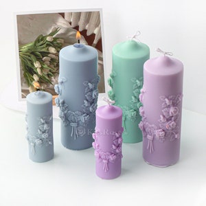 Lily of the Valley Candle Mold-Silicone Candle Mold-Scented Candle Mold-Rose Pillar Candle Mold-Silicone Mold for Candle Making
