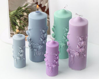 Lily of the Valley Candle Mold-Silicone Candle Mold-Scented Candle Mold-Rose Pillar Candle Mold-Silicone Mold for Candle Making