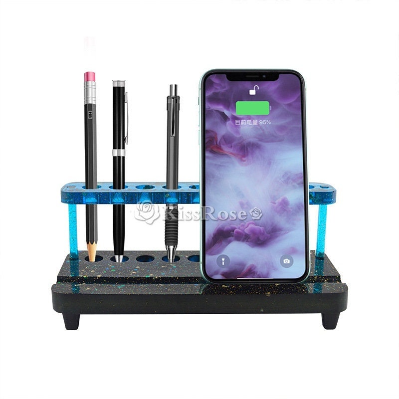 Creative Mobile Phone Holder Mold-DIY Desktop Phone Stand Silicone Mold-Epoxy Resin Pen Holder Mold-Simple Desktop Storage Bracket Mould