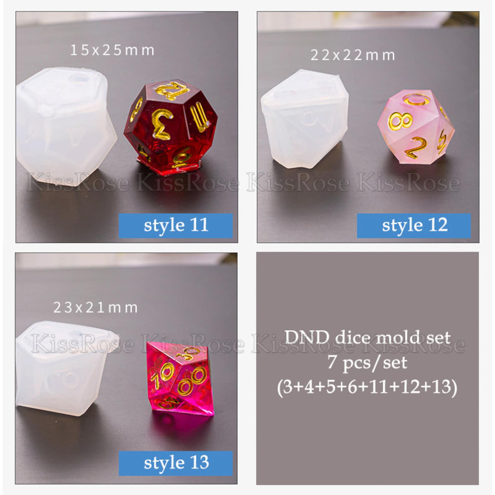 DND Dice Moldtrpg Silicone Dice Moldpolyhedral Dice Moldd20 Etsy