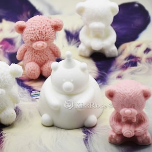 Cute bear silicone mold-Bear candle mold-Bear plaster mold-Kawaii bear chocolate/ice cube/fondant/candy mold-bear resin molds
