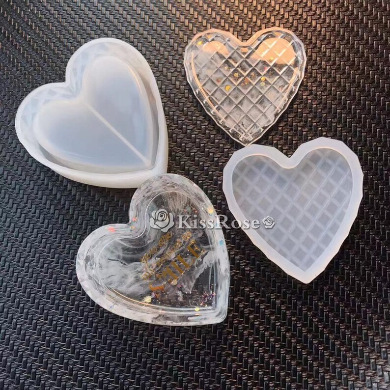 Resin heart box mold with lidSilicone box mold for resin Etsy