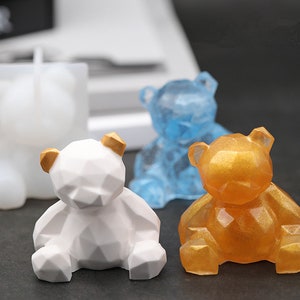 Teddy Bear Silicone Resin Mold |-DIY Geometric bear resin mold -Decorative bear Epoxy Resin Mold