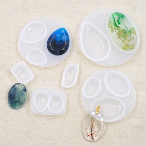 Silicone Pendant Mold With Hole-Perforated pendant Resin Molds-Cut Surface Tear Drop silicon mold for resin pendant DIY-Resin gem mold