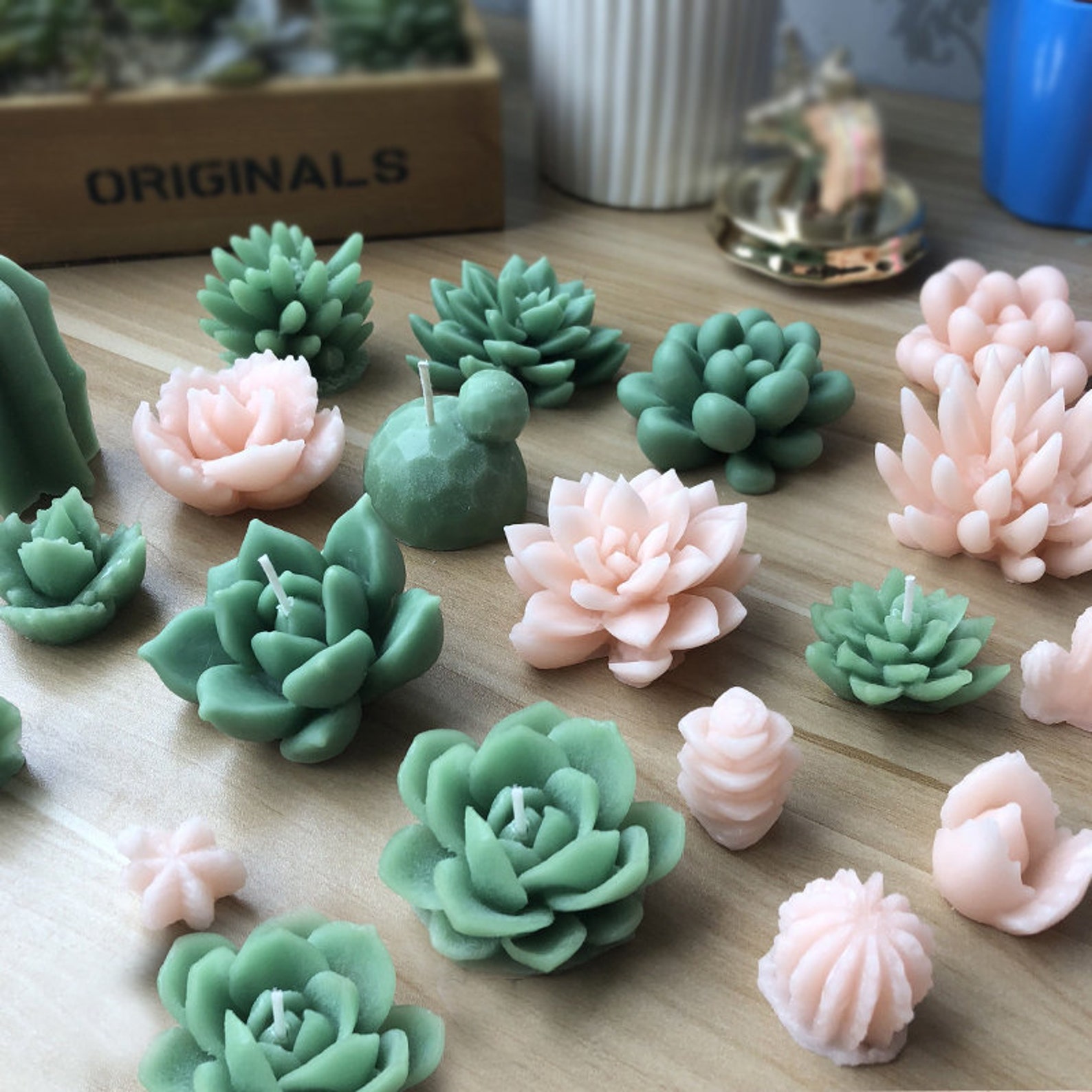thumbnail image 2 of 2 Pack Rose & Succulent Silicone Molds For Candle Making & Home Decor 2 of 9