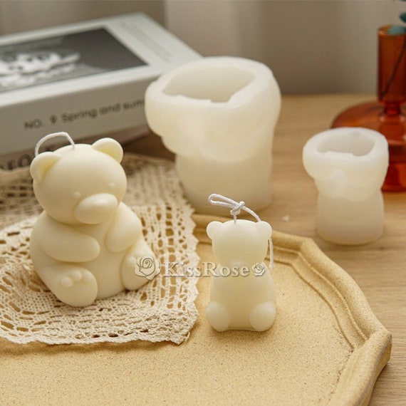 Cute Bear Silicone Mold Mini bear mold for Candle Making DIY Candle Mold  Aromatherapy Plaster Mold