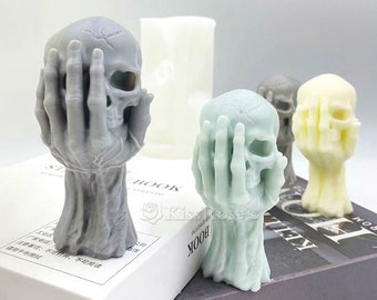 Halloween candle silicone mold-Devil's Claw Skull Candle Mold-Halloween Decoration Mold-Skull Resin Molds Plaster Mould-Scented Candle Mold
