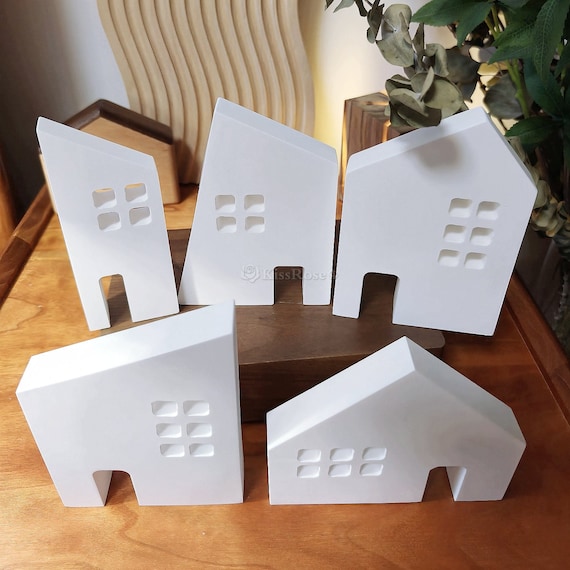 5 styles silicone house mold-Lighthouse silicone mold-Hollow house plaster mold-Concrete villa house molds-DIY Home Decorations