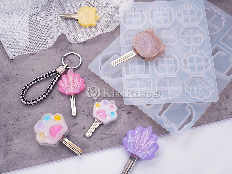 CQzagir Resin Keychain Molds Resin Media Player Mold Heart Photo Picture Epoxy Craft Keychain Silicone Moulds,for DIY Keychain/Memento/Gift Crafts