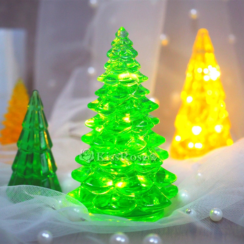 Christmas Tree Decoration Holographic Silicone Mold DIY Crystal Epoxy Resin  Moulds Handmade Craft Ornaments Christmas Decoration