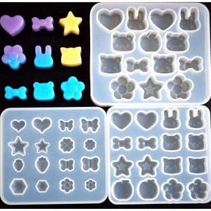 Cute pendant/charm Silicone Mold Cabochon - Flower/rabbit/Bear/star/Bow shape - for Jewelry diy Making - Epoxy Resin Mold craft diy supplies