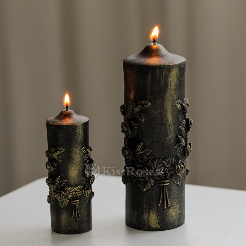15x5.5cm Big Silicone Carved Column Pillar Candle Molds