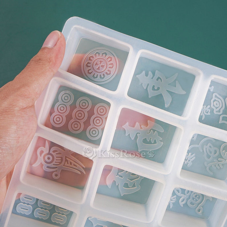 3 size mahjong silicone mold-Mahjong tiles resin molds-Epoxy resin mahjong set mold-Mahjong keychain pendant mold-Resin art craft mold image 10