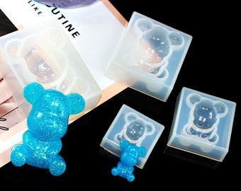 Süßer Bär-Resin Gießform-Silikon Bär Gießform-Bär Anhänger Gießform-Epoxidharz Schlüsselanhänger Gießform-Handyhülle Aufnäher Flicken Gießform-Resin Kunst Gießform