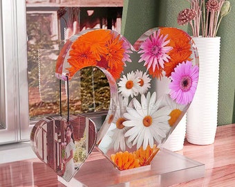 Voyyphixa Stampi Cornici Cuore in Silicone Stampo Resina Epossidica Trasparente Portafoto Stampi per Resina Love Cornice Fotografica per Fai da Te San Valentino, Festa della Mamma Regalo