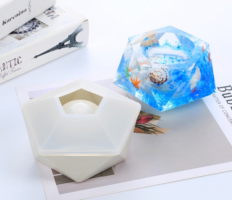 Large size ashtray Resin Molds Hexagon Jewelry Box Silicone Etsy