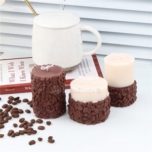 Creative coffee bean candle silicone mold-coffee bean candle mold-Pillar candle mold-scented candle mold-coffee bean cylinder plaster mold