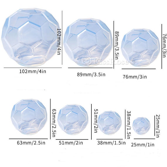 6 PCS Large Sphere Resin Mold Clear Silicone Cube Molds Large Deep Square  Epoxy Resin Mold, Cube Resin Molds Size:1.5/2.5/3.5 inch 3 pcs Sphere  Molds