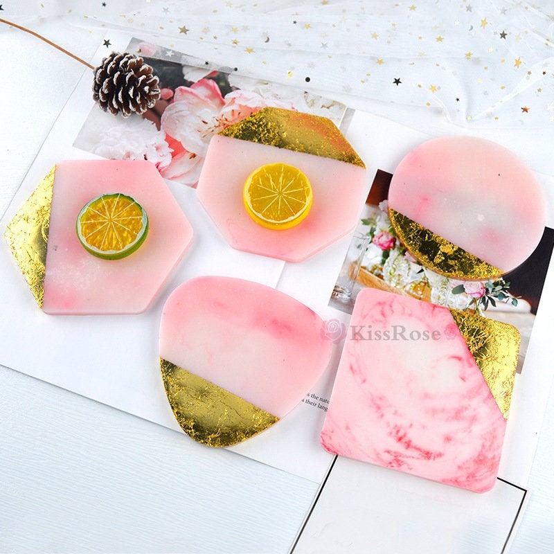 Coaster Silicone Molds 5PCS for Resin, Creative Coaster Mold Coaster  Storage Box with Octagon Silicone Coaster Molds for Resin and Coaster  Holder Resin Molds