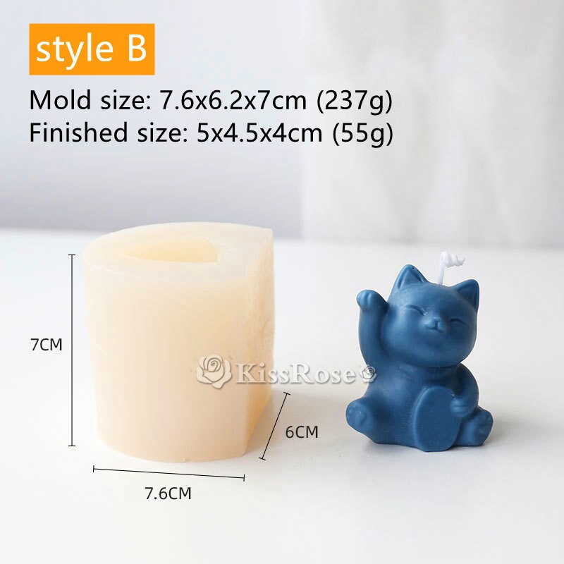 Cute Animal Silicone Candle MoldLucky Cat Candle Silicone Etsy