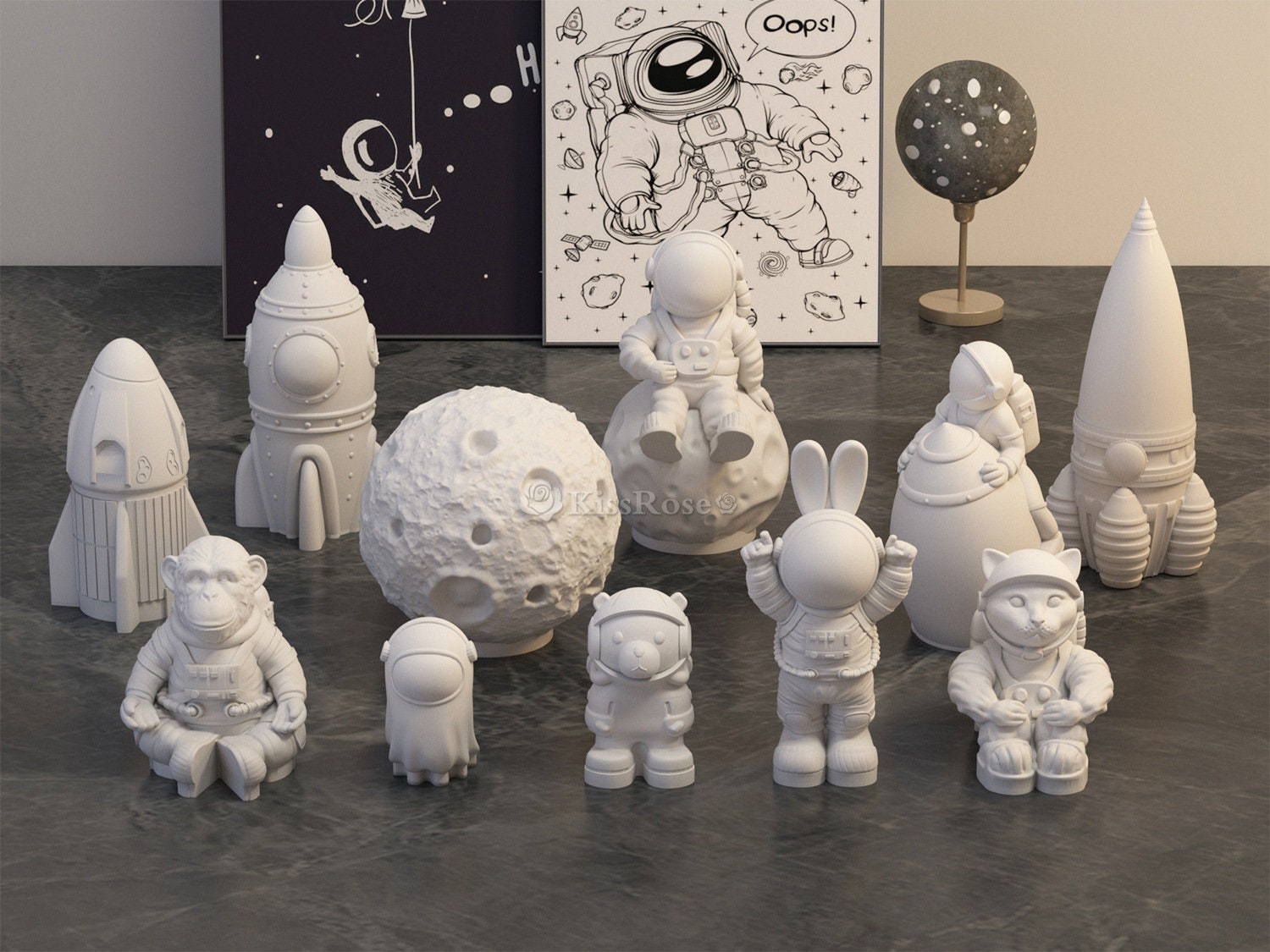 Astronaut Silicone Mold-space Cat/orangutan Resin Molds-rocket