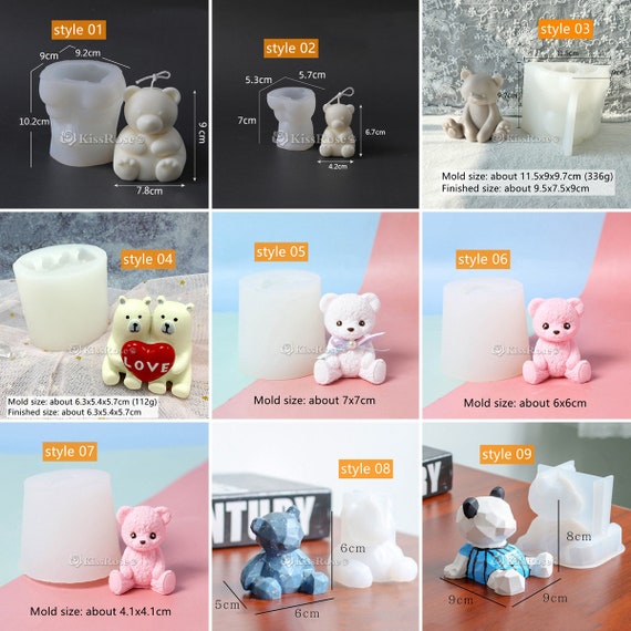 GRAINRAIN Stampo In Silicone Per Sapone Orso – Stampo Per Resina E Candela, Flessibile E Antiaderente, Uso Alimentare - 5