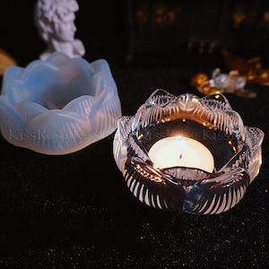 Forma na świecę Lotus - Forma silikonowa na popielniczkę z żywicy DIY - Formy żywiczne na popielniczkę w kształcie kwiatów - Forma na świecznik Lotus - Forma silikonowa na popielniczkę