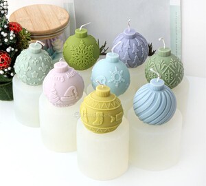 Moule à Bougie Boule De Noël En Silicone - 8,2x7,1cm, Pour Bougies Ou Savons Artisanaux