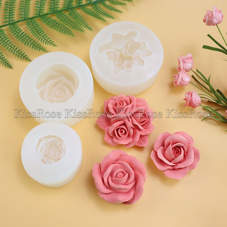 4 Pcs Flower Butterfly Silicone Molds Floral Epoxy Resin Molds 3D Butterfly Candle Molds Scented Plaster Soap Clay Wax Molds For DIY Crafts Candle Making