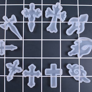 10 styles Cross Pendant Silicon Mold Cabochon - Silicon Mold - Pendant resin silicon mold - for Jewelry Make - Epoxy Resin Mold