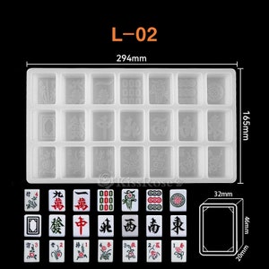 3 size mahjong silicone mold-Mahjong tiles resin molds-Epoxy resin mahjong set mold-Mahjong keychain pendant mold-Resin art craft mold L-02