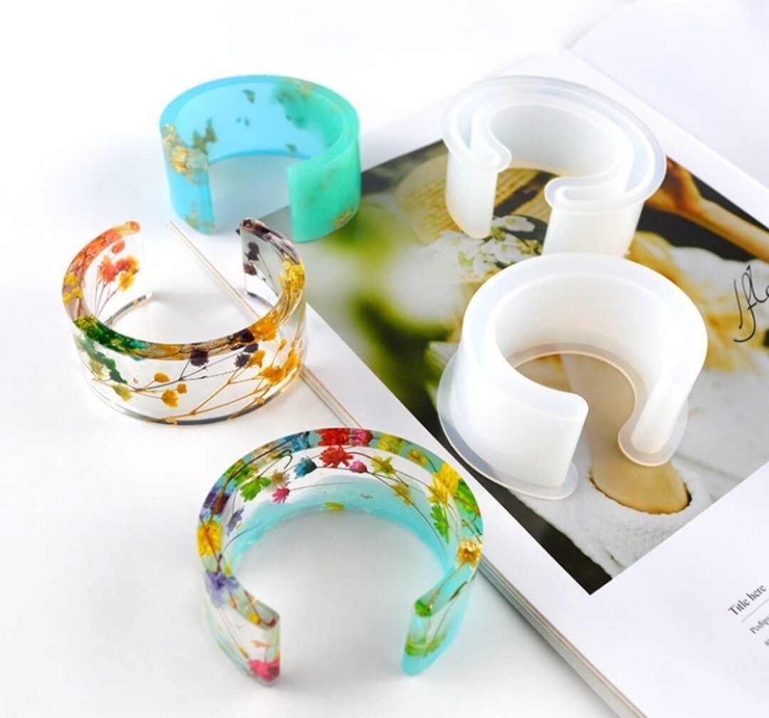 C Shape Silicone Bracelet Mold Wide Flexible Resin Bangle Molds Jewelry
