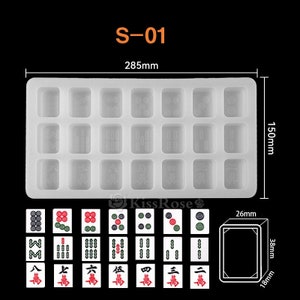 3 size mahjong silicone mold-Mahjong tiles resin molds-Epoxy resin mahjong set mold-Mahjong keychain pendant mold-Resin art craft mold S-01