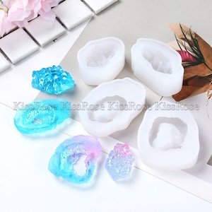 Crystal mold Crystal resin molds 4 styles Silicone mold for resin Crystal pendant mold Silicone Cluster mold Craft mold Silicon mold