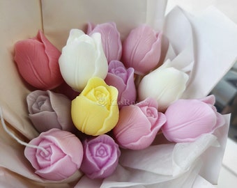 3 Styles tulip silicone mold-Tulip candle mold-Scented candle mold-Flower diffuser stone mold-Tulip resin mold-Cake flower decoration mold