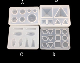 Irregular geometry silicone molds round/pyramid/triangle/hexagon/square epoxy resin moulds jewelry craft diy making supplies