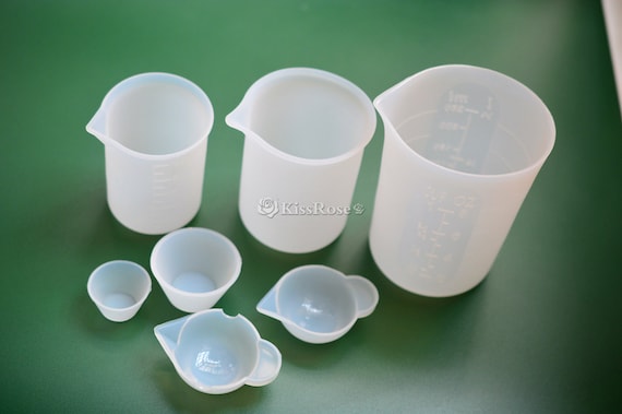 Silicone Measuring Cups for Epoxy Resin, Reusable Mixing Cups Resin Casting  Container with Mixing Sticks for Resin 